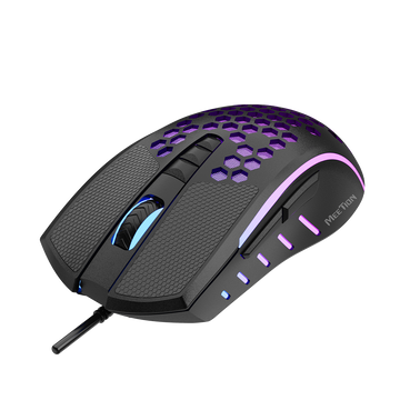 Meetion GM015 Honeycomb RGB Gaming Mouse – Lightweight 6400 DPI, 7+1 Buttons