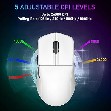 E-YOOSO X-44 Lite Wireless Gaming Mouse β 26,000 DPI, Tri-Mode (2.4GHz/Bluetooth/Wired), Ultra-Lightweight