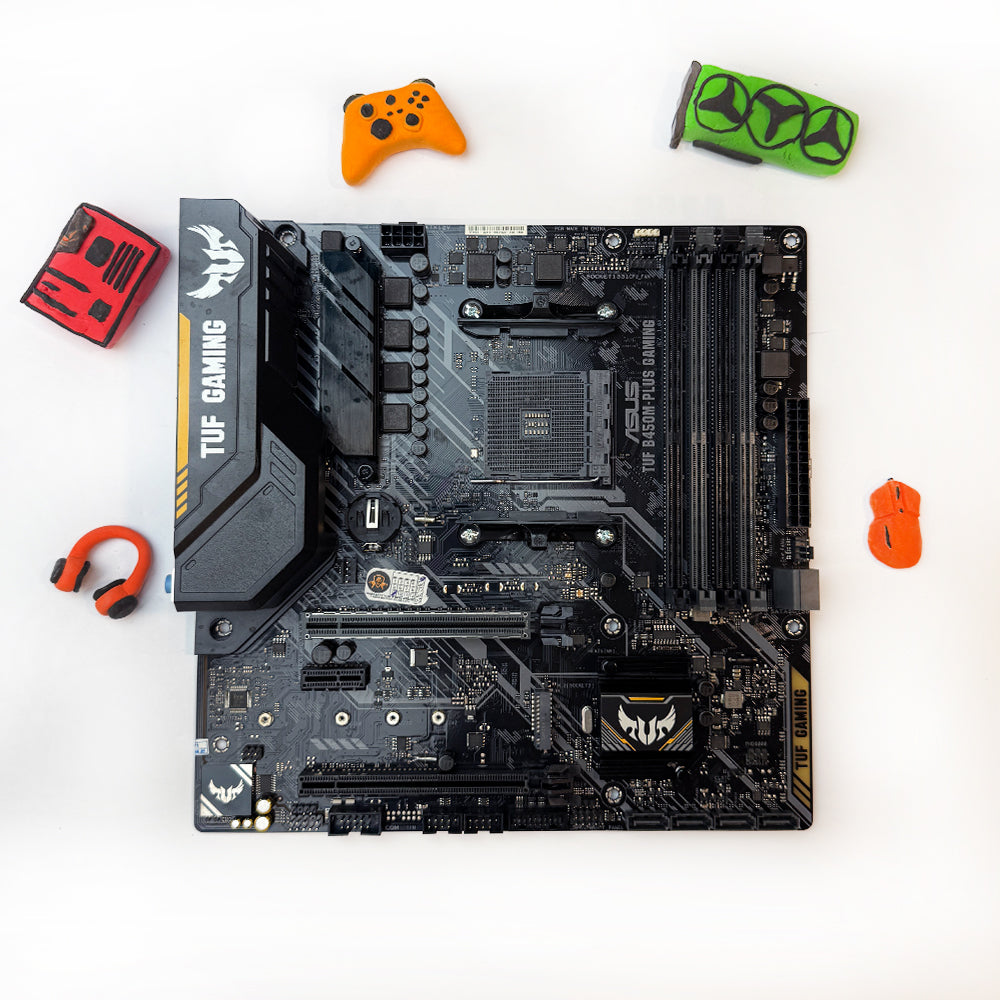 ASUS TUF B450M-Plus Used Gaming Motherboard – AMD AM4, DDR4, mATX, Mil