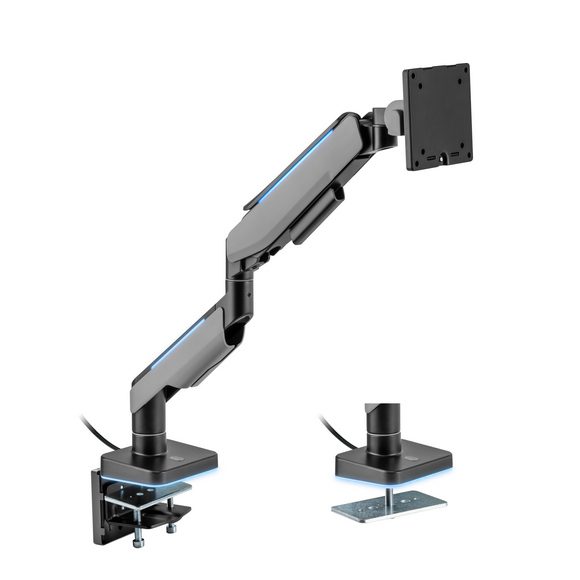 MXG HMA-12R Heavy Duty RGB Gaming Monitor Arm Matte Gray – Gas Spring RGB Mount for 17–34” Displays | Best Price in Pakistan | Daddu Charger Gaming Store