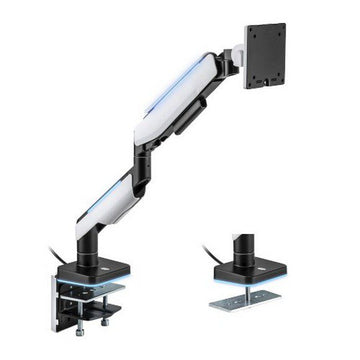 MXG HMA-12R Heavy Duty RGB Gaming Monitor Arm Matte White – Premium Gas Spring RGB Mount | Best Price in Pakistan | Daddu Charger Gaming Store