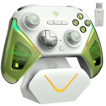 EasySMX D10 Green Wireless Gaming Controller for PC, Switch, Android & iOS | TMR Anti-Drift Joysticks, Dual Triggers & Smart Charging Dock