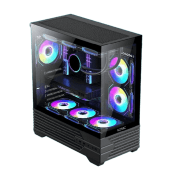 Sonic K10 Black Gaming Case – Mid Tower Tempered Glass ARGB PC Case Price in Pakistan | Daddu Charger Gaming Store