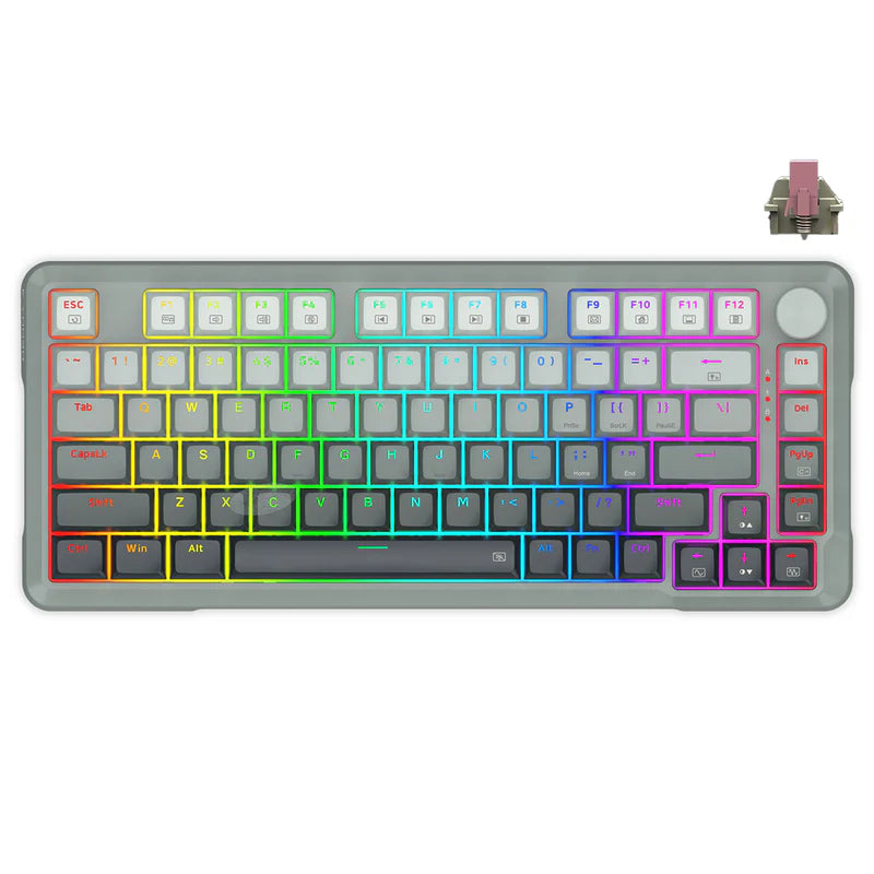 E-YOOSO HZ82 Moonlight Grey Mechanical Gaming Keyboard Price in Pakistan | Hot-Swappable 75% RGB Keyboard | PBT Keycaps