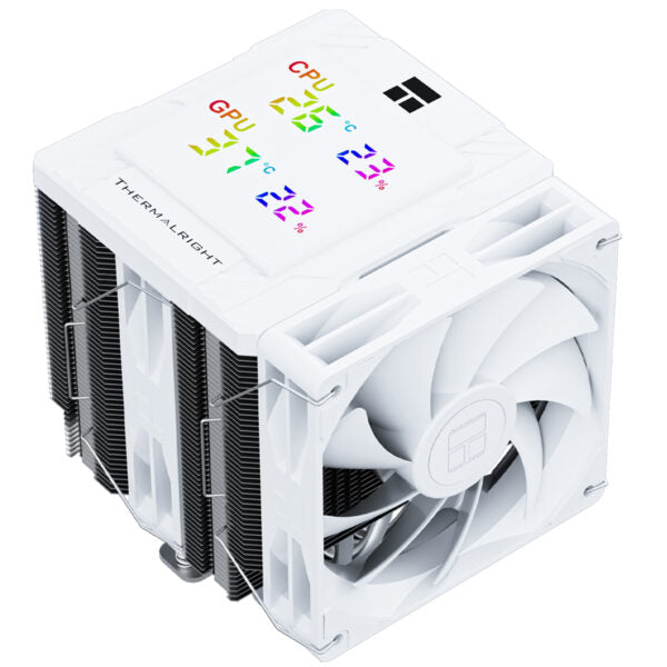 Thermalright Peerless Assassin 120 Digital ARGB White – Dual Tower 120mm ARGB Display CPU Air Cooler