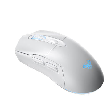AULA SC525 Wireless Bluetooth RGB Gaming Mouse White – 4600 DPI Optical Sensor, Grip Tape, Ergonomic Design