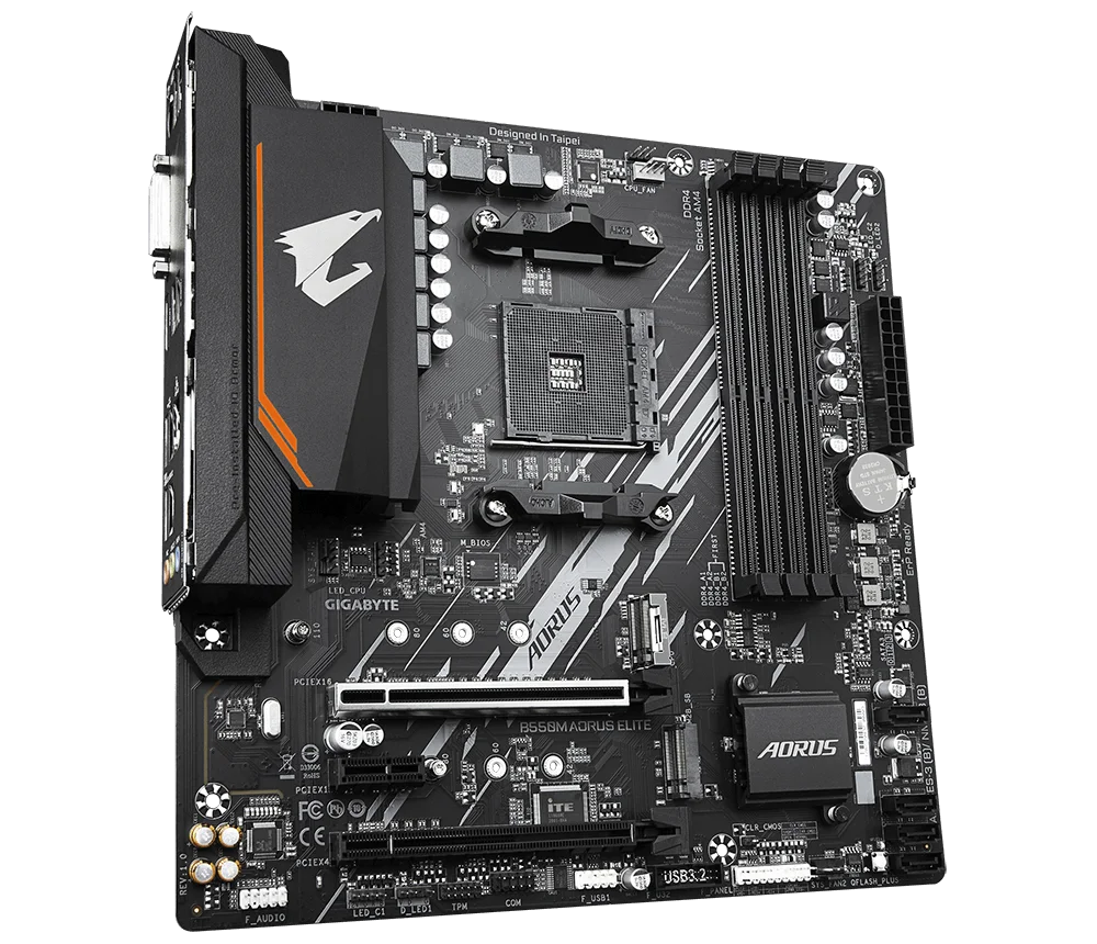 Gigabyte B550M AORUS ELITE Motherboard – AMD B550 Chipset | AM4 | Micro-ATX | Dual NVMe M.2