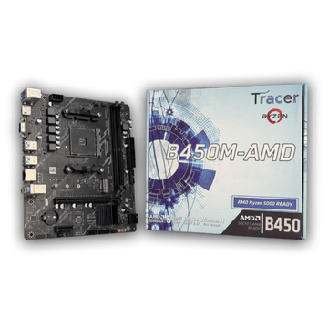 Tracer B450M Motherboard New – AMD AM4, DDR4, 2 RAM Slots, Micro-ATX