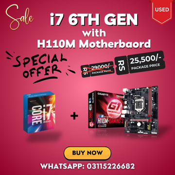 Intel Core i7-6700K + H110M Motherboard Used Combo – Budget Performance Deal | 1 Month Warranty