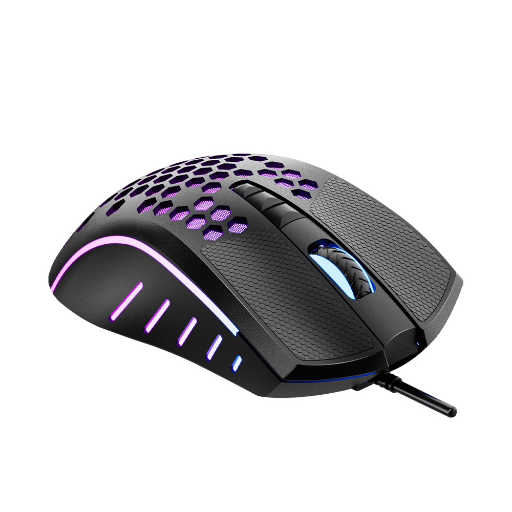 Meetion GM015 Honeycomb RGB Gaming Mouse – Lightweight 6400 DPI, 7+1 Buttons