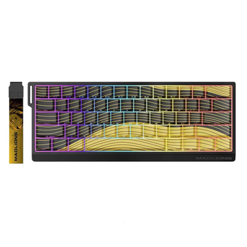 FGG MadLions MAD68 HE RGB 60% Gaming Keyboard Yellow Black – Hall Effect Amber Pro Switches, 8000Hz Polling Rate, Rapid Trigger
