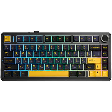 AULA F75 Dark Blue + Orange Mechanical Gaming Keyboard – Reaper Switch, Wireless, RGB
