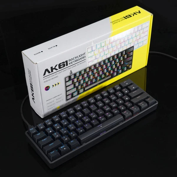 R8 AK61 RGB Mechanical Gaming Keyboard – 60% Compact Design, Hot-Swappable Switches, RGB Backlight | Best Price in Pakistan – Daddu Charger