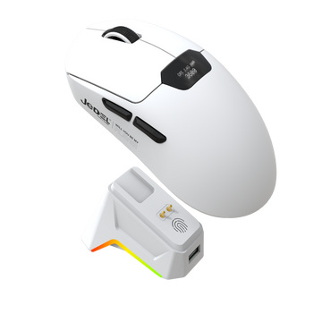 JEDEL GWH-115 Wireless Gaming Mouse – OLED Display, PAW3311 Sensor, Tri-Mode, 12,000 DPI, RGB Magnetic Charging Dock