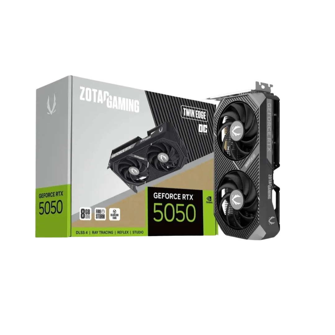 ZOTAC Gaming GeForce RTX 5050 Twin Edge 8 GB GDDR6 New Graphics Card– Compact Dual-Fan PCIe 5.0 Graphics Card