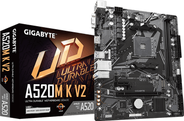 Gigabyte A520M K V2 New Motherboard – AMD AM4, DDR4, 2 RAM Slots, Micro-ATX