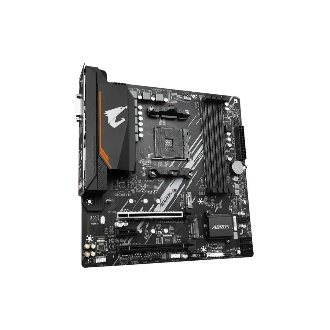 Gigabyte B550M AORUS Elite Motherboard New – AMD AM4, DDR4, 4 RAM Slots, PCIe 4.0, Micro-ATX