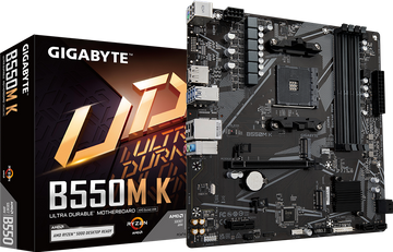 Gigabyte B550M-K Motherboard New – AMD AM4, DDR4, 4 RAM Slots, Micro-ATX