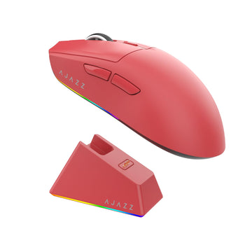 AJAZZ AJ139 V2 MC Wireless Gaming Mouse Red – PAW3311 Sensor, 12,000 DPI, Tri-Mode Wireless & Magnetic Charging Dock