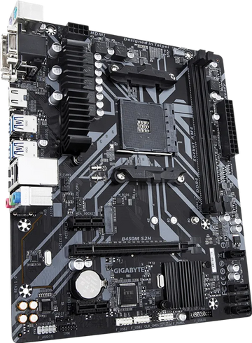 Gigabyte B450M D2H Used Motherboard – AMD AM4, DDR4, 2 RAM Slots, Without Box