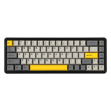 AJAZZ AK680 V2 Magnetic Switch Gaming Keyboard – Rapid Trigger, 8000Hz Polling Rate, RGB Backlight, Black Grey Yellow