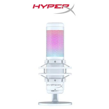 HyperX QuadCast S White RGB USB Gaming Microphone – Professional Streaming Mic for PC/Mac (Open Box New)