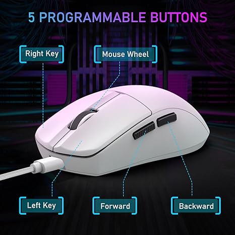 E-YOOSO X-44 Lite Wireless Gaming Mouse – 26,000 DPI, Tri-Mode (2.4GHz/Bluetooth/Wired), Ultra-Lightweight