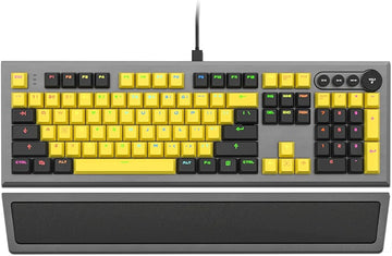 PowerLead MK19 Mechanical Gaming Keyboard – Wired RGB Backlit Keyboard for PC Gamers