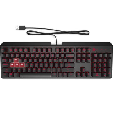 HP Omen Encoder Mechanical Gaming Keyboard – Cherry MX Red, Full-Size, Anti-Ghosting, Red LED Lighting