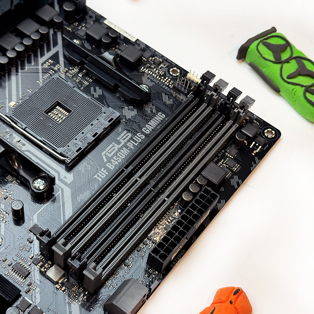 ASUS TUF B450M-Plus Used Gaming Motherboard – AMD AM4, DDR4, mATX, Military-Grade Durability