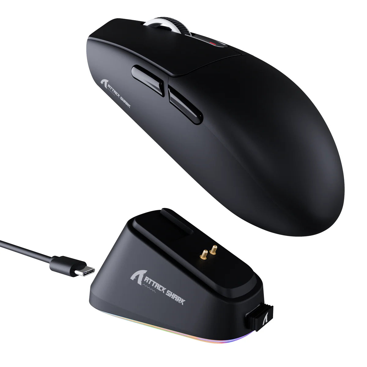 ATTACK SHARK G3PRO Tri-Mode Wireless Gaming Mouse Price in Pakistan | 25000 DPI Ultra Lightweight RGB Mouse with Charging Dock | Black