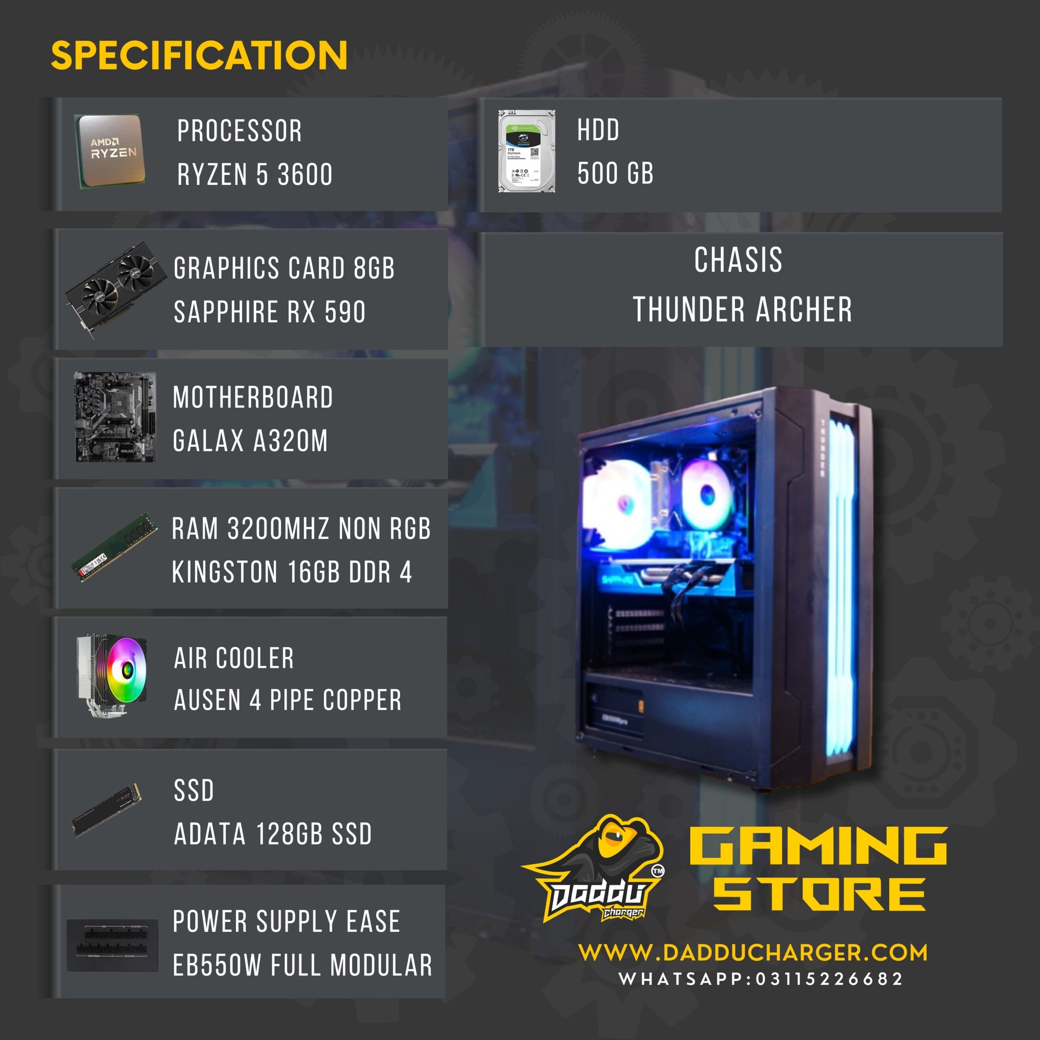 RS 105k PC Build | Ryzen 5 3600 With RX 590 | Best Gaming PC in Pakistan