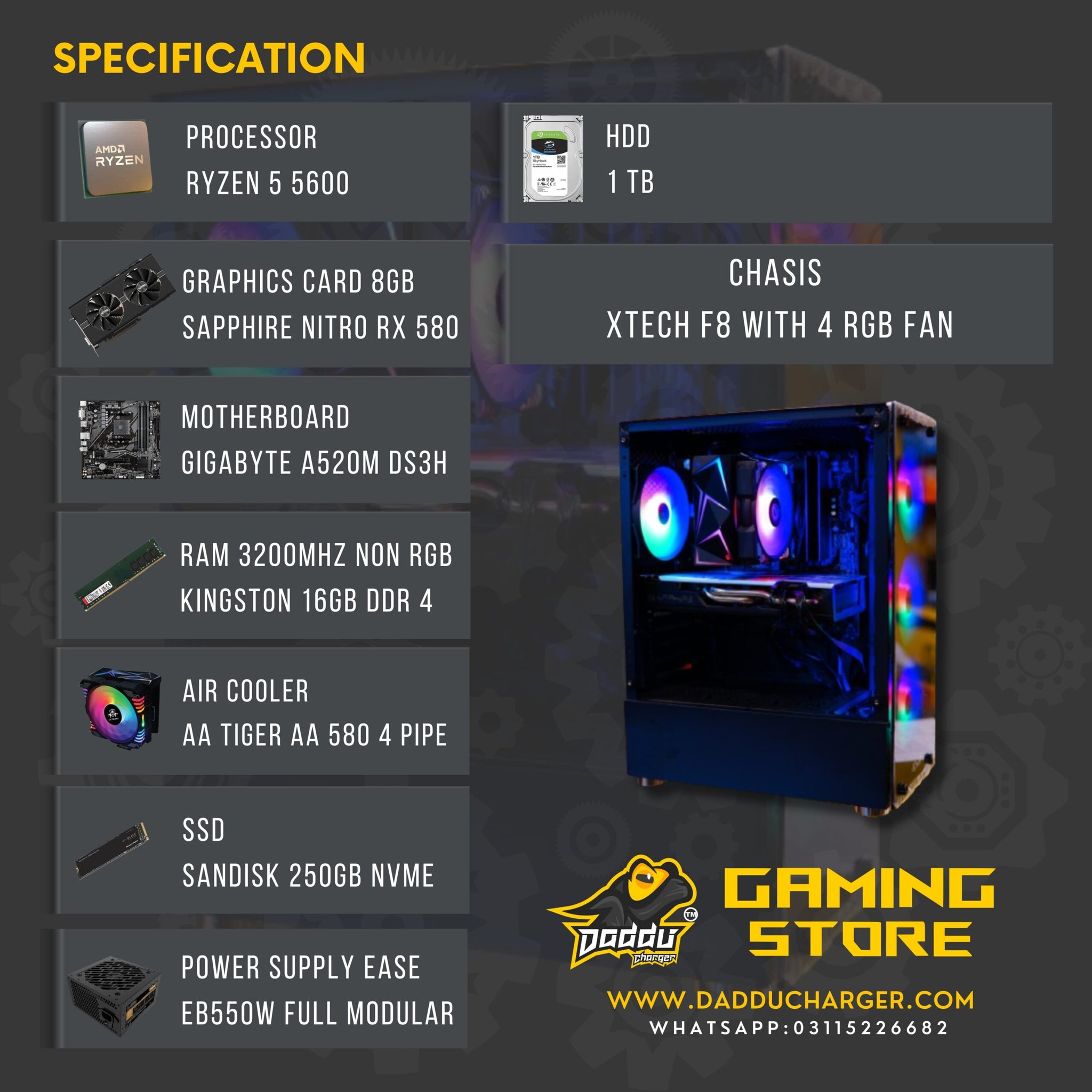 RS 115K PC Build | Ryzen 5 5600 with RX 580 | Best Gaming PC in Pakistan