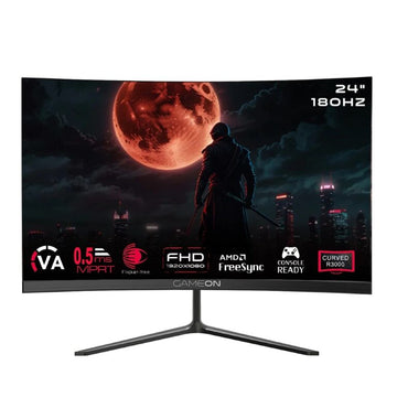 GAMEON GOC24F180VA Pro Series 24-Inch Curved Gaming Monitor – FHD VA, 180Hz, 0.5ms MPRT, HDMI 2.1, PS5 Supported, Black