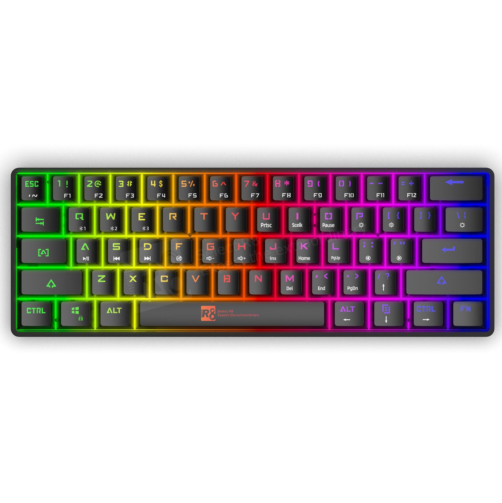 R8 AK61 RGB Mechanical Gaming Keyboard – 60% Compact Design, Hot-Swappable Switches, RGB Backlight | Best Price in Pakistan – Daddu Charger