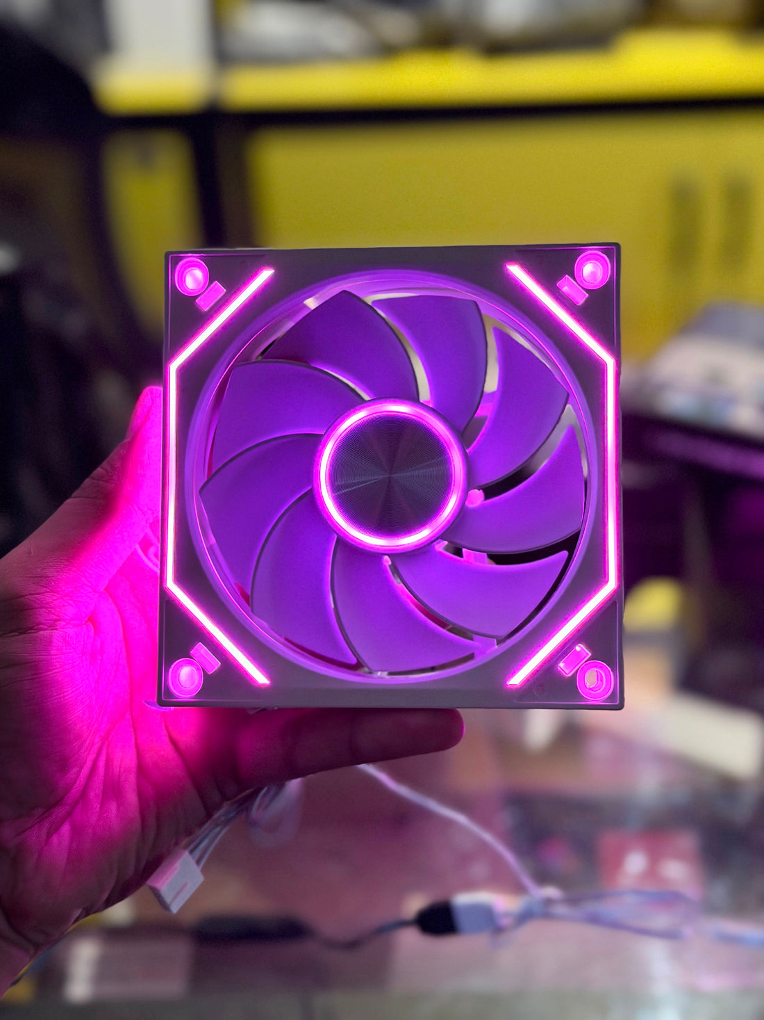 Lovingcool QJ Infinity Mirror 120mm ARGB Case Fan – White, 4-Pin PWM, Hydraulic Bearing, Silent Cooling, Up to 1800RPM