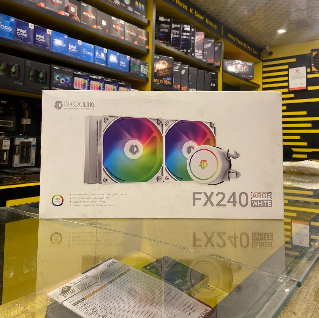 ID-COOLING FX240 ARGB White – Dual Fan Liquid CPU Cooler