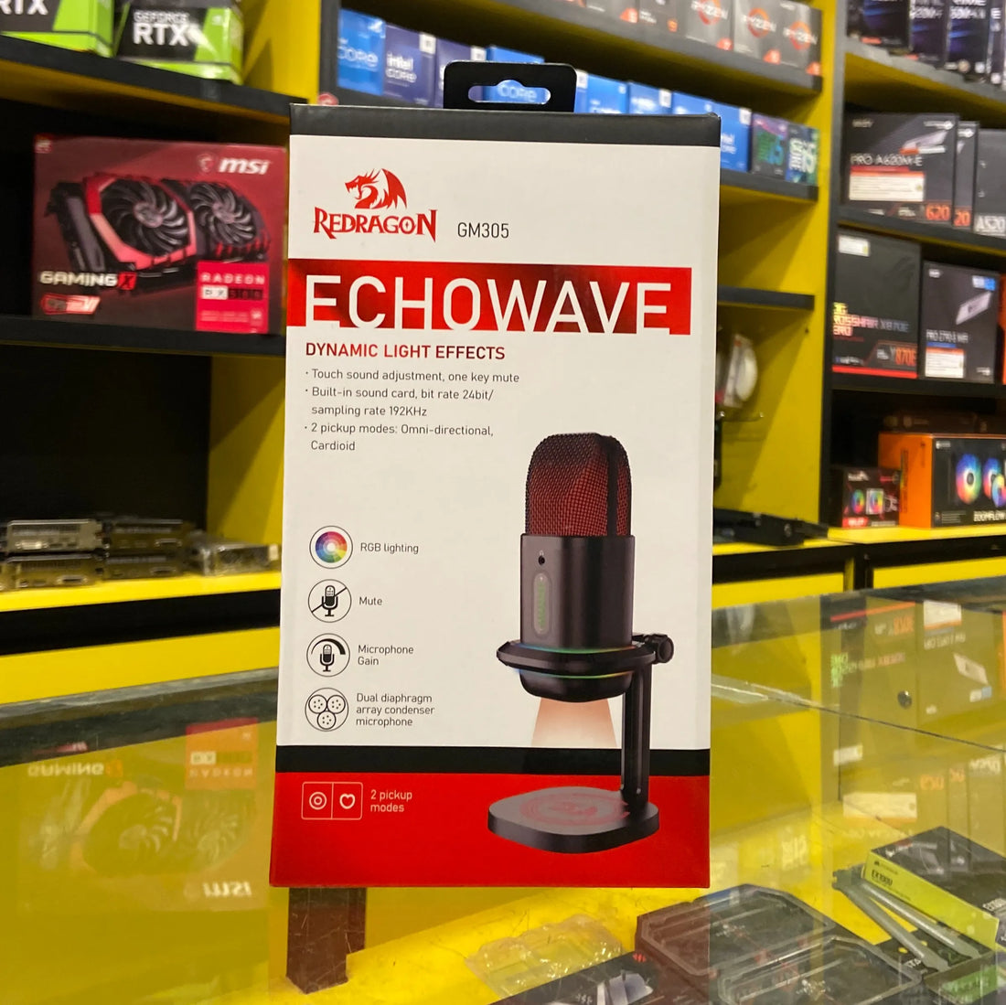 Redragon GM305 Echowave – RGB USB Gaming Microphone