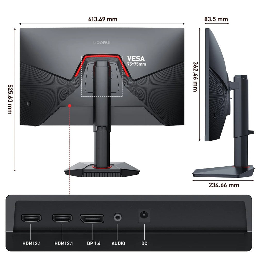 KOORUI G2741L 27″ Dual Mode 4K 160Hz / FHD 320Hz Gaming Monitor | IPS