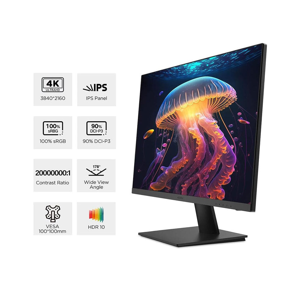 KOORUI N07 27″ 4K IPS 60Hz Professional Monitor | 10-Bit HDR | 90% DCI-P3 | FreeSync & G-Sync Compatible | Best 4K Business Display in Pakistan