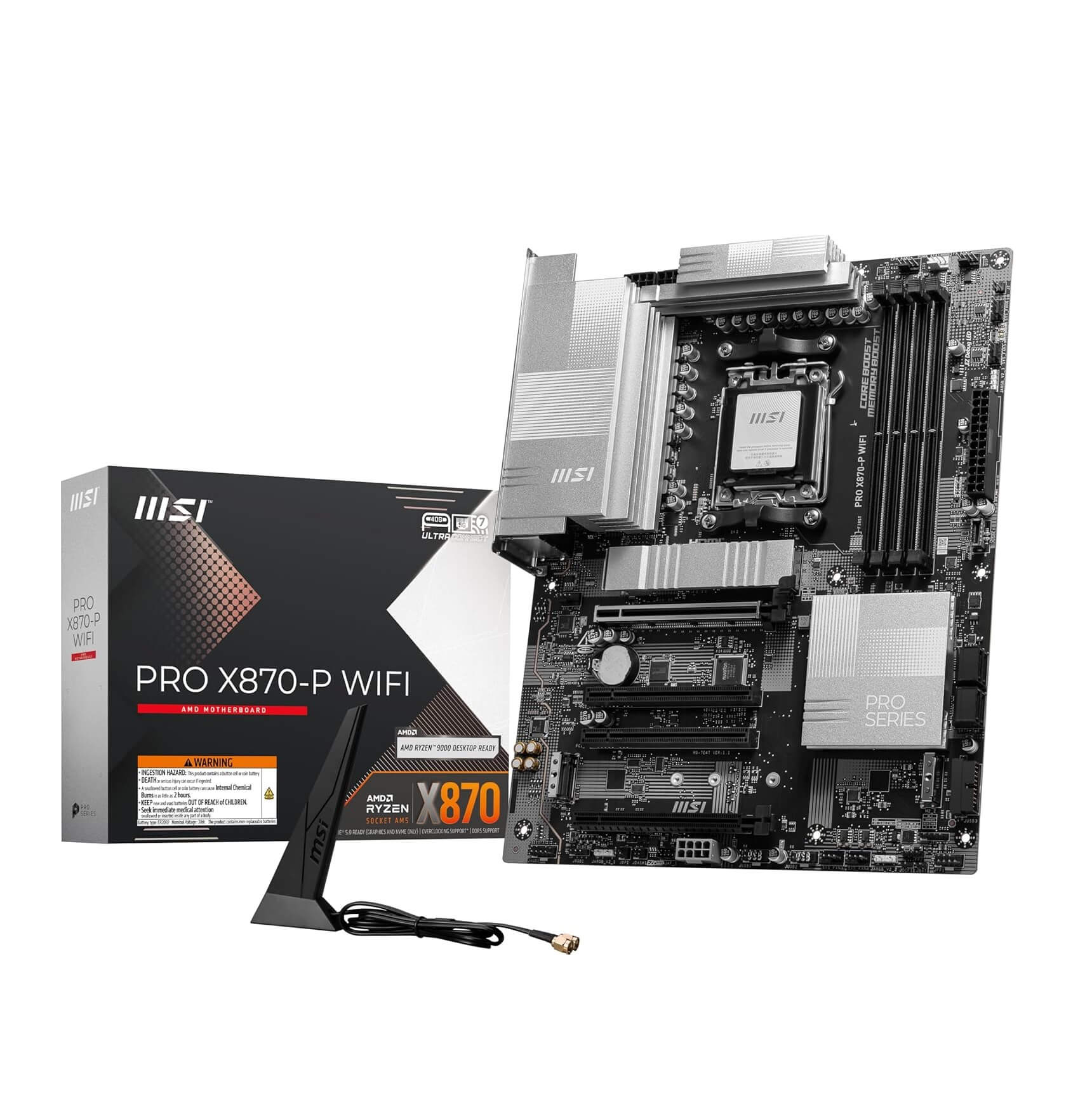 MSI PRO X870-P WIFI Motherboard – AM5, PCIe 5.0, DDR5, Wi-Fi 7 & USB 4.0 Support