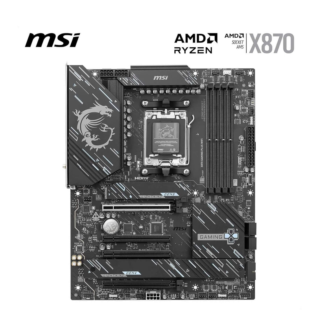 MSI X870 GAMING PLUS WiFi – AM5 ATX Motherboard for Ryzen 7000/8000/9000 with DDR5 8200+ & Wi-Fi 7
