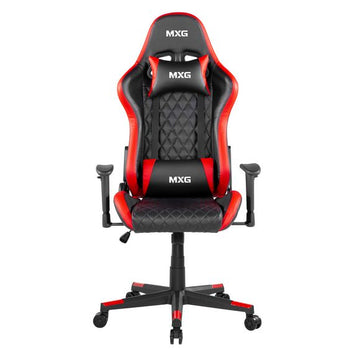 MXG GCH-01 Large Diamond Quilted PU Leather Gaming Chair Red | Adjustable Headrest & Lumbar Support | Ergonomic Recliner for PC & Console Gaming