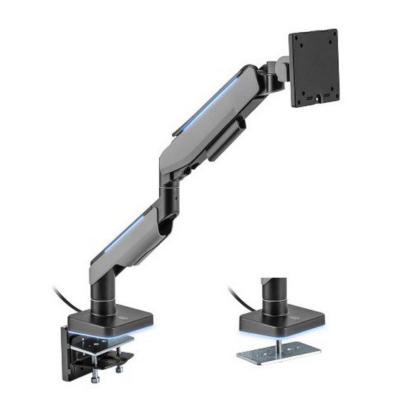 MXG HMA-12R Heavy Duty RGB Gaming Monitor Arm Matte Gray – Gas Spring RGB Mount for 17–34” Displays | Best Price in Pakistan | Daddu Charger Gaming Store