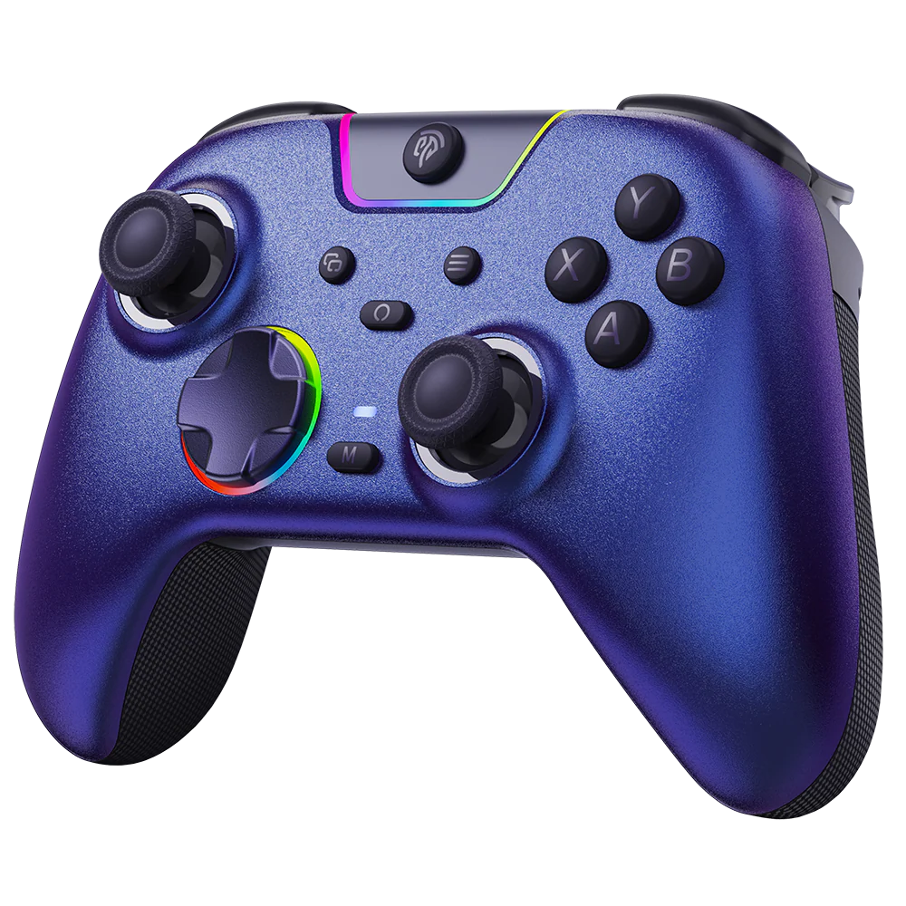 EasySMX X05 Pro Wireless Controller Aurora Purple | Multi-Platform Bluetooth Gamepad for PC, Android, iOS, Nintendo Switch & Steam | Dual Vibration | RGB Lighting | Ergonomic Design | Best Wireless Controller in Pakistan – Daddu Charger Gaming Store