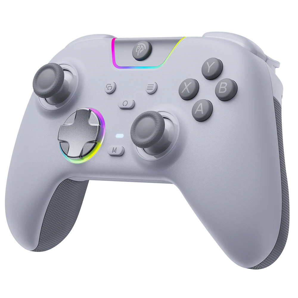 EasySMX X05 Pro Wireless Controller White | Multi-Platform Bluetooth + 2.4GHz Gamepad for PC, Android, iOS, Nintendo Switch & Steam Deck | RGB Lighting | Dual Vibration | Ergonomic Design | Best Wireless Controller in Pakistan – Daddu Charger Gaming Store