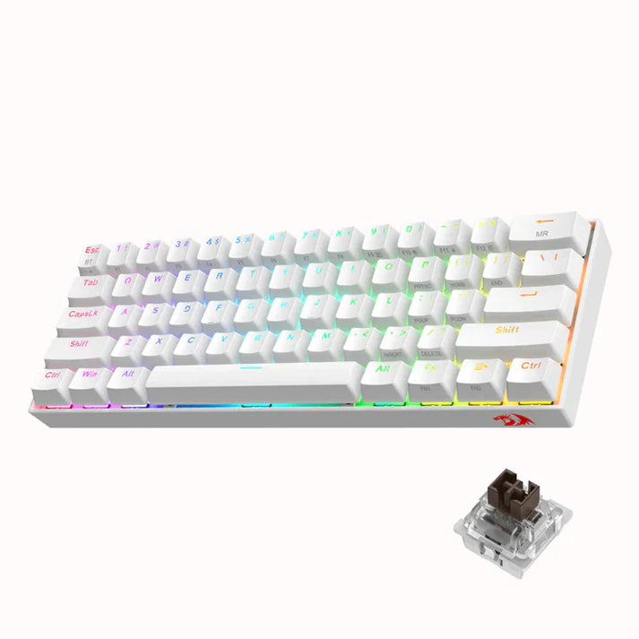 Redragon Draconic Pro White RGB Tri-Mode Mechanical Gaming Keyboard – Wireless & Compact 60% Keyboard | Best Price in Pakistan
