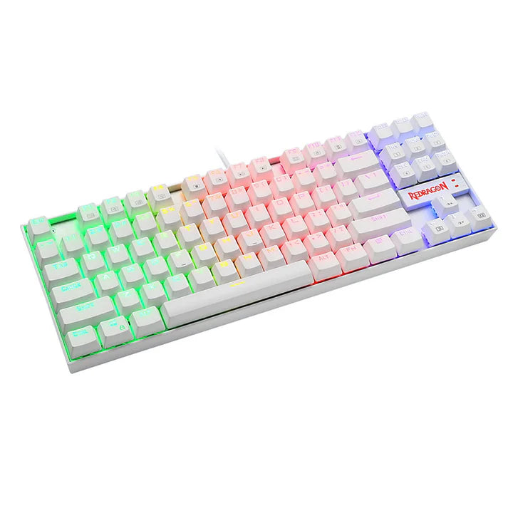 Redragon Kumara White RGB Mechanical Gaming Keyboard – Compact, Durable, and Stylish | Best Price in Pakistan – Daddu Charger