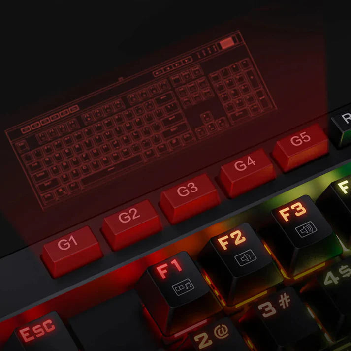 Redragon K580 Vata RGB Mechanical Gaming Keyboard – Full Size, Blue Switches, Dedicated Media Controls | Best Price in Pakistan – Daddu Charger