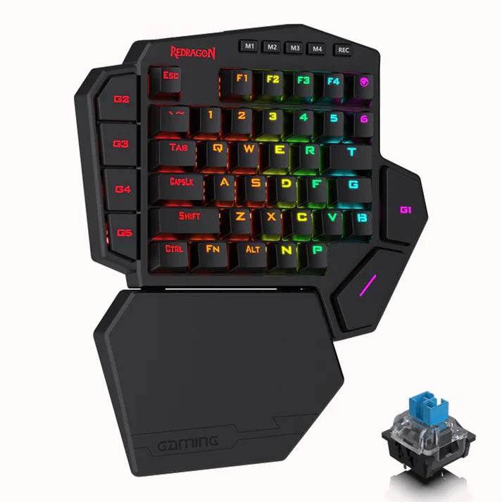 Redragon Diti Elite – RGB Wireless One-Handed Gaming Keyboard | Black